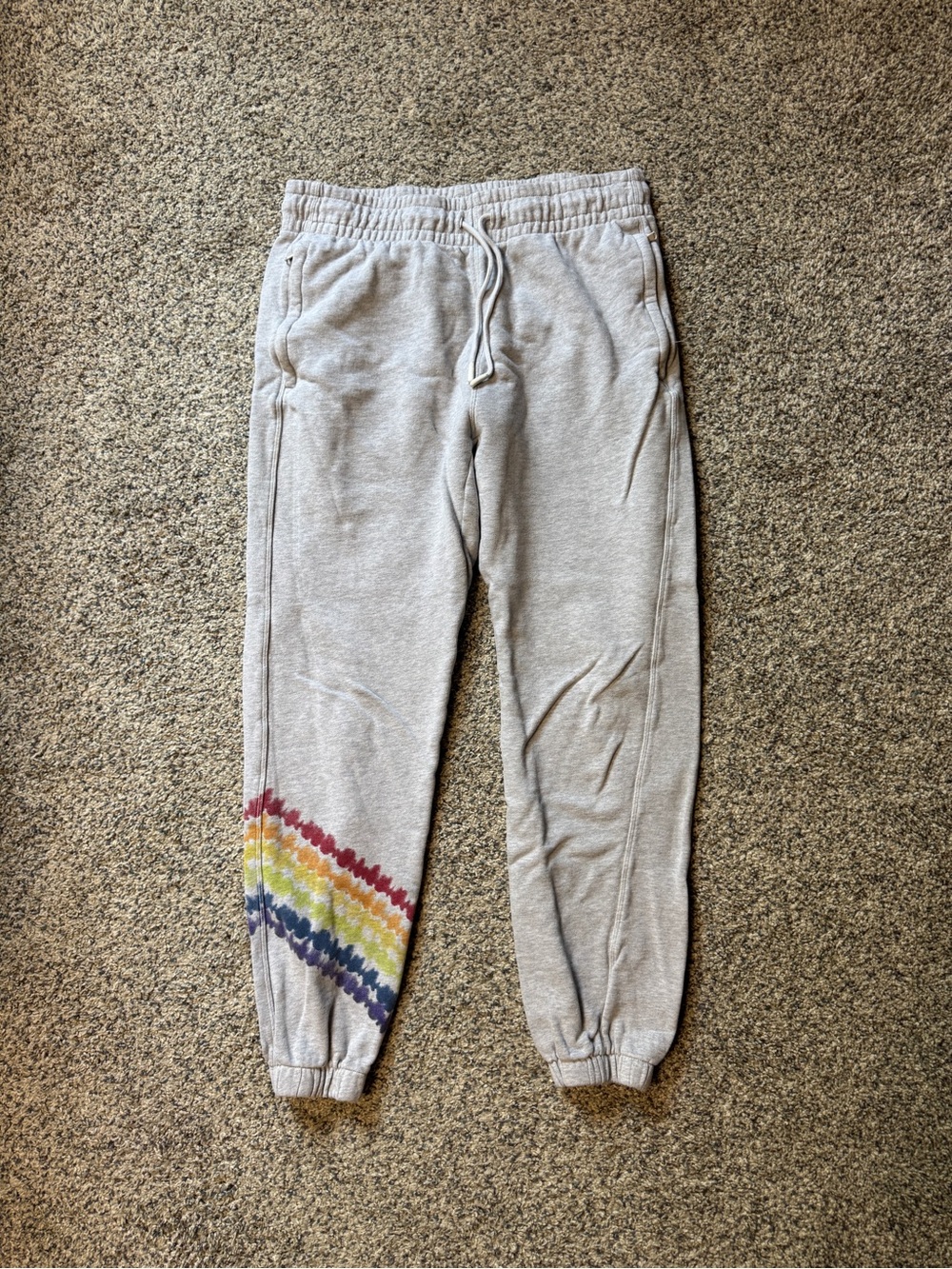 Fabletics Gray Joggers with Rainbow Leg Stripe